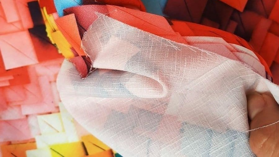 Ткань лен 3D принт купить оптом и в розницу в Украине