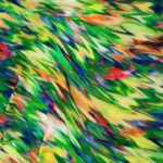 Штапель принт ЗигЗаг Зелёный