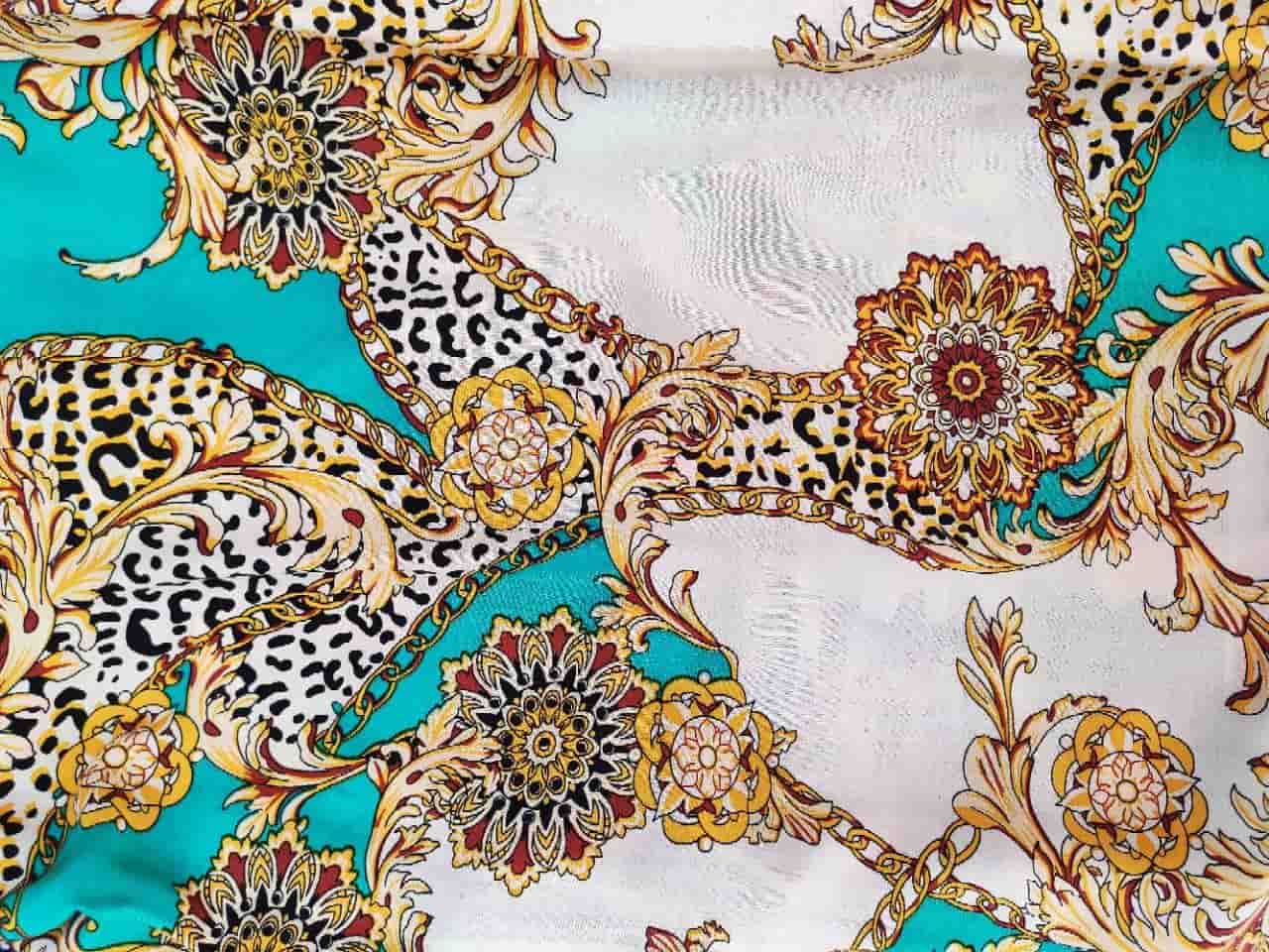 Штапель принт Versace Бирюза — изображение 3