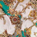 Штапель принт Versace Бирюза
