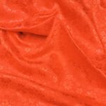Шелк Жаккард Двухсторонний Цветы Алый красный