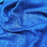 Шелк Жаккард Двухсторонний Листики Электрик