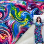 Креп Костюмка Узоры Разноцветные