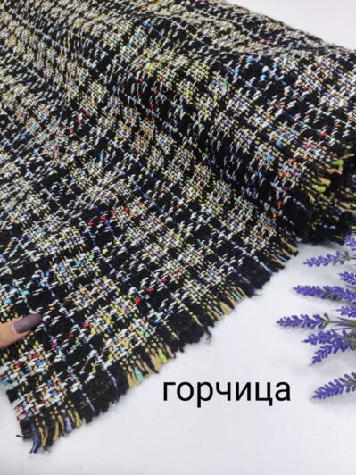 Букле Рогожка Шанель Горчица купить оптом