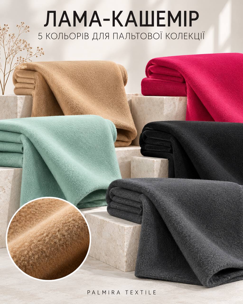 Ткань лама кашемир на пальто, плотные зимние жакеты, юбки купить оптом в магазине тканей для одежды- ПАЛЬМИРА