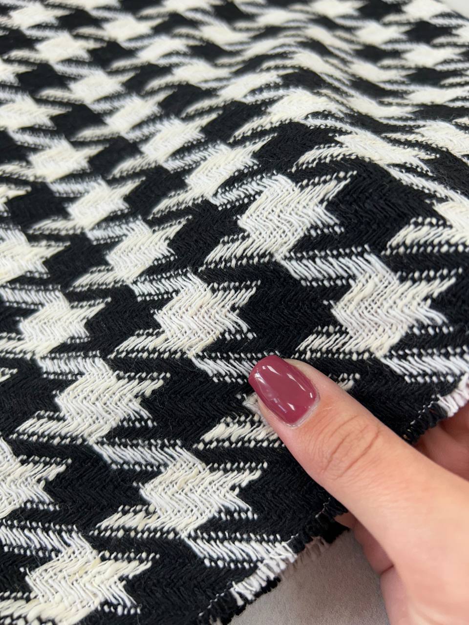 Твід Костюмно-Пальтовий Лапка Туреччина Біла з Молочним - Зображення 2